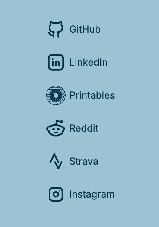 Screenshot of the footer social links after migrating to Tailwind